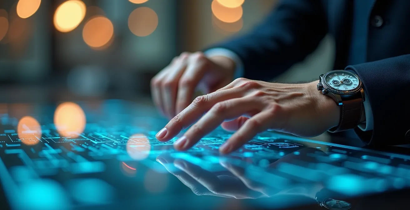 Nahaufnahme digitaler Arbeitsabläufe und Prozessautomatisierung