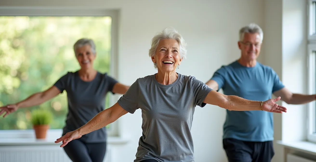Aktive Senioren bei Präventionsübungen als vierte Säule der Vorsorge