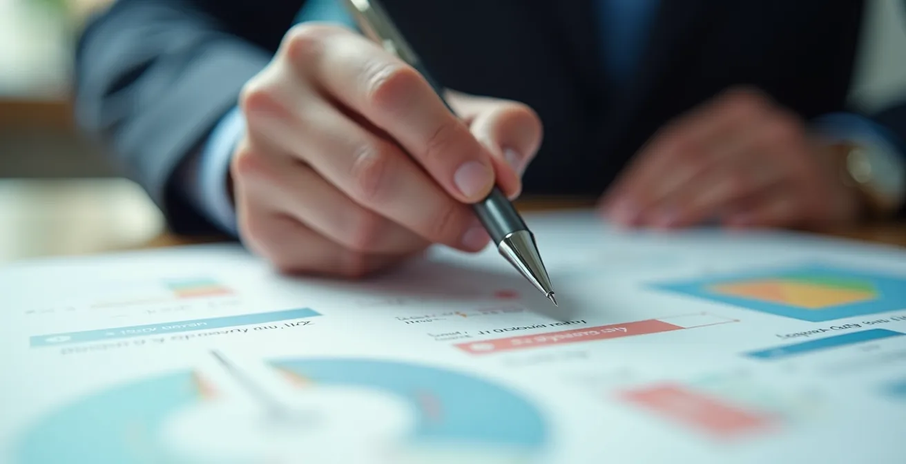 Detailaufnahme einer sorgfältigen Dokumentenprüfung für Ausschreibungen